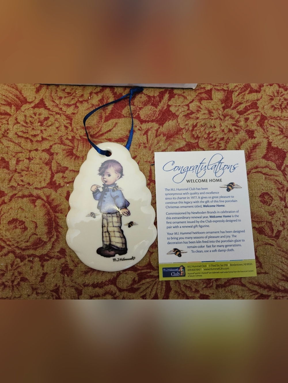 Hummel "Who Are You?"  Christmas Ornament 2014 Club Exclusive Welcome Home Boy